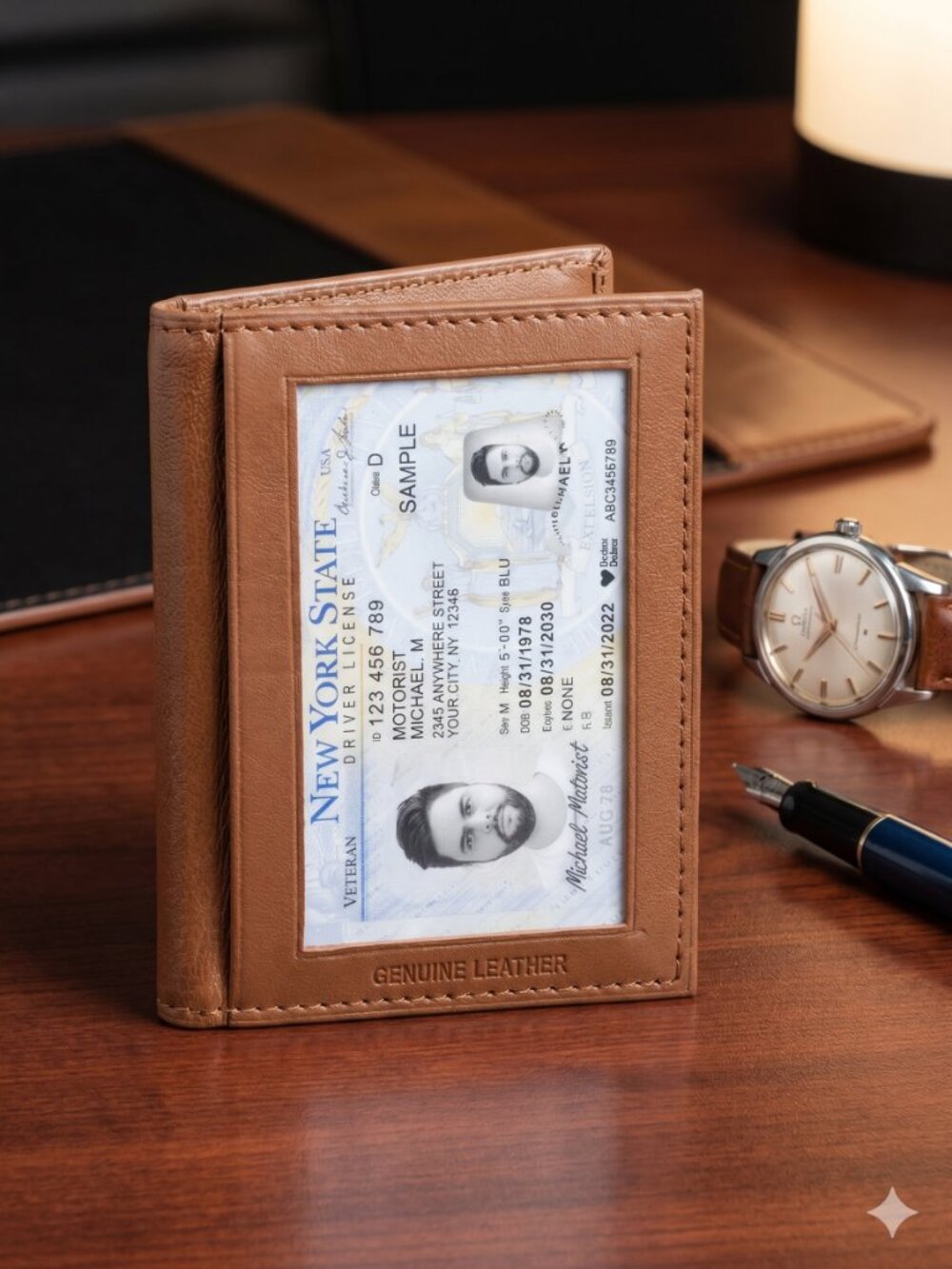 Bifold Men credit Card Holder Genuine Leather